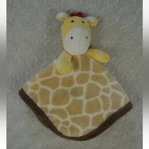 Babies R Us Giraffe Lovey Security Blanket Yellow White Brown Tan Plush Baby Toy